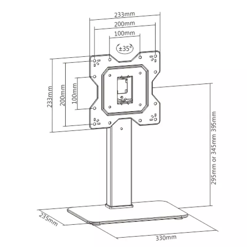 Techly ICA-LCD 323S monitor mount / stand 109.2 cm (43 inch) Desk Czarny