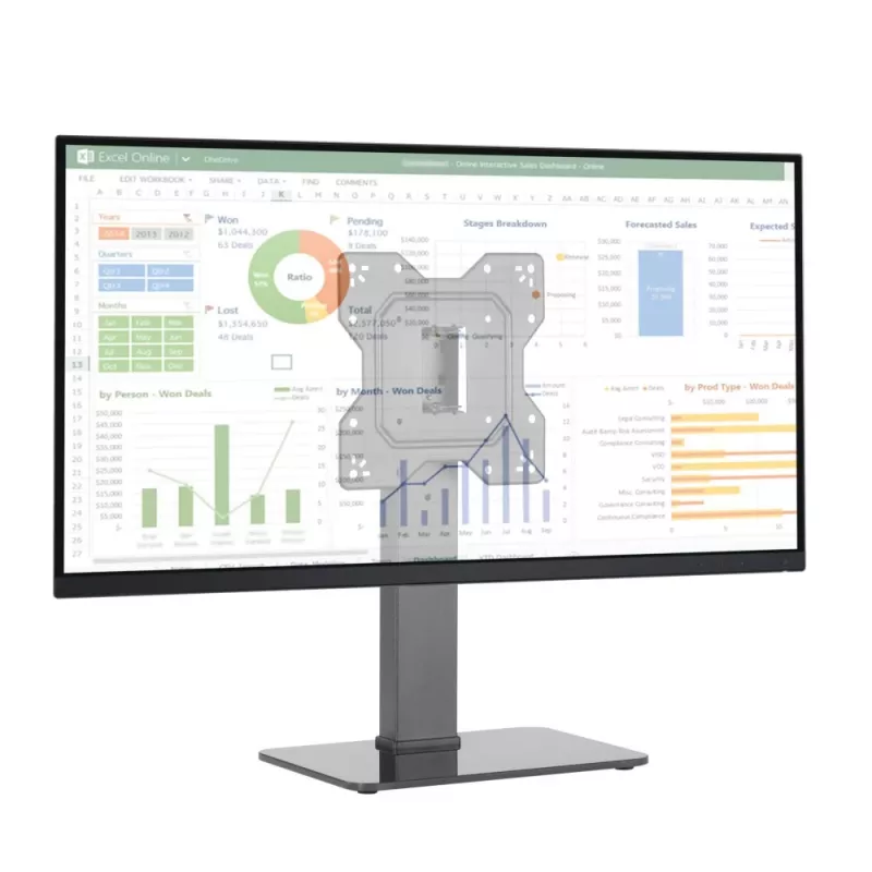 Techly ICA-LCD 323S monitor mount / stand 109.2 cm (43 inch) Desk Czarny