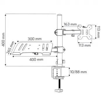 Techly ICA-LCD 174NB uchwyt / stojak do monitora 81,3 cm (32 cale) Biurkowy Czarny