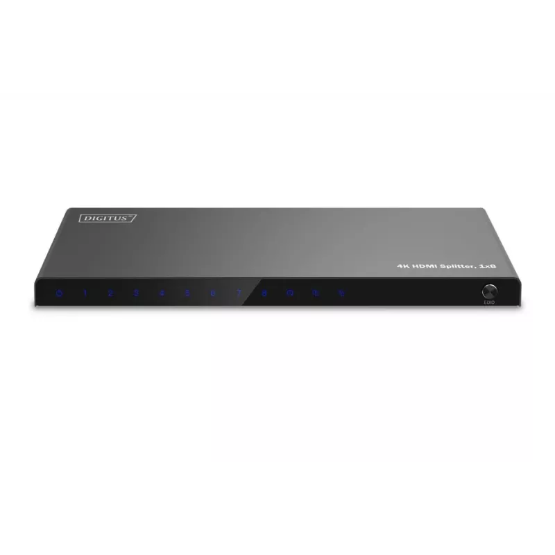 Rozdzielacz HDMI DIGITUS 1x8. 4K/60Hz HDCP 2.3. Sterowanie EDID