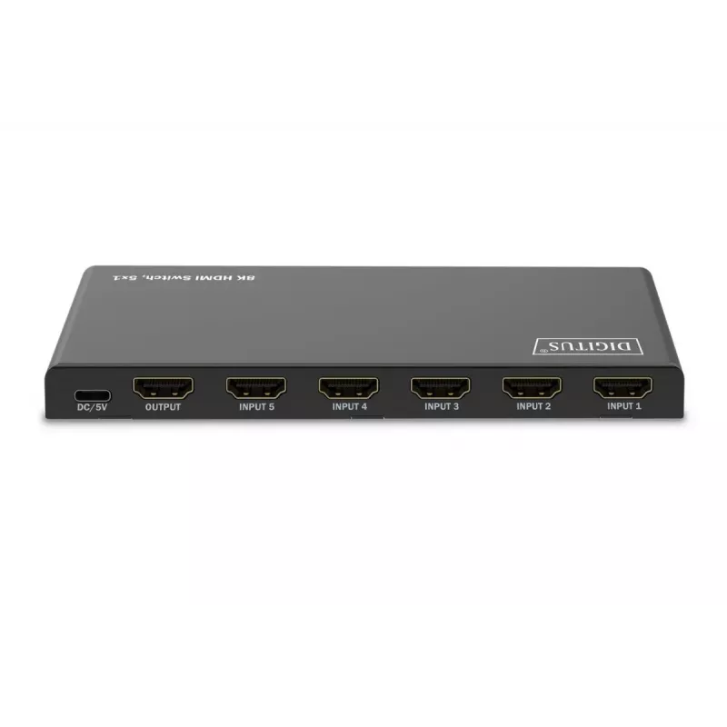 DIGITUS Przełącznik HDMI 5x1. 8K/60Hz (4:4:4). HDR. HDCP2.3