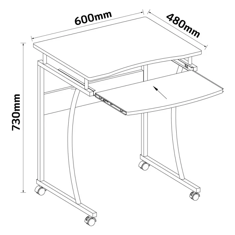 Biurko komputerowe Techly ICA-TB 131B czarne