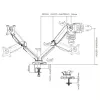 Techly ICA-LCD 462B uchwyt biurkowy na monitor, sprężyna gazowa, 17–32 cali (43,2–81,3 cm), 9 kg, VESA 75x75/100x100, czarny