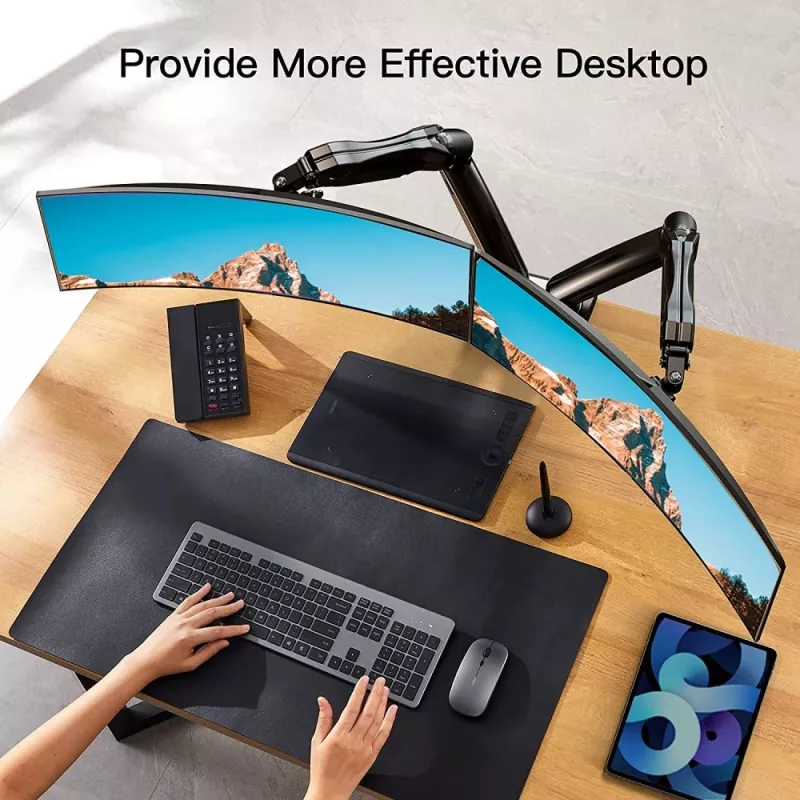 Techly ICA-LCD 462B uchwyt biurkowy na monitor, sprężyna gazowa, 17–32 cali (43,2–81,3 cm), 9 kg, VESA 75x75/100x100, czarny