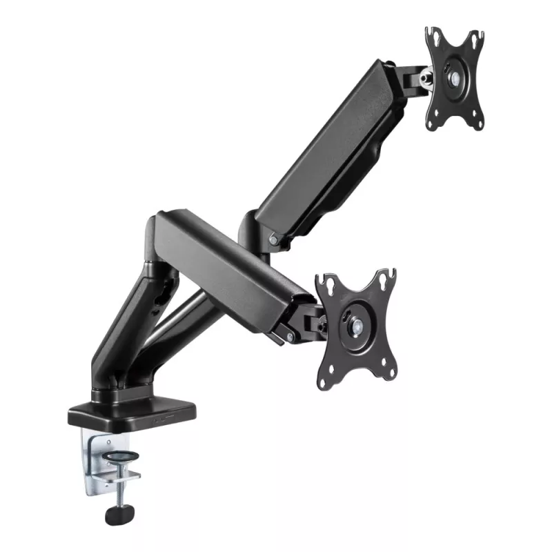 Techly ICA-LCD 462B uchwyt biurkowy na monitor, sprężyna gazowa, 17–32 cali (43,2–81,3 cm), 9 kg, VESA 75x75/100x100, czarny