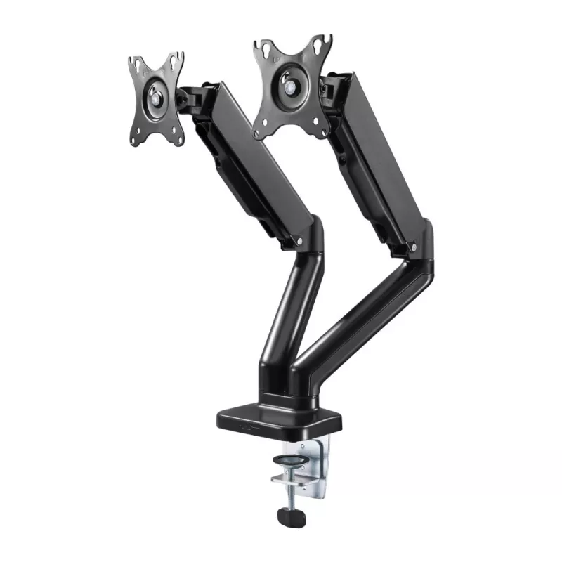 Techly ICA-LCD 462B uchwyt biurkowy na monitor, sprężyna gazowa, 17–32 cali (43,2–81,3 cm), 9 kg, VESA 75x75/100x100, czarny