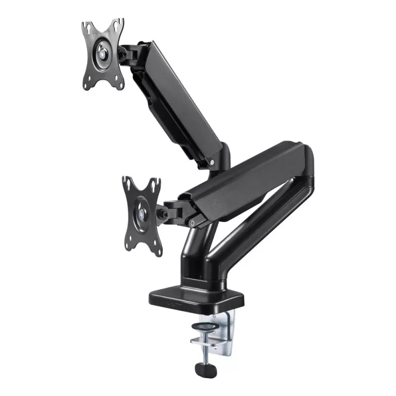 Techly ICA-LCD 462B uchwyt biurkowy na monitor, sprężyna gazowa, 17–32 cali (43,2–81,3 cm), 9 kg, VESA 75x75/100x100, czarny