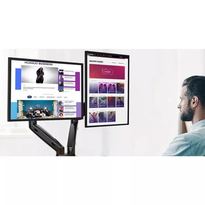 Techly ICA-LCD 462B uchwyt biurkowy na monitor, sprężyna gazowa, 17–32 cali (43,2–81,3 cm), 9 kg, VESA 75x75/100x100, czarny