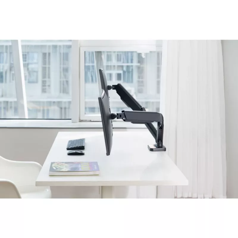Techly ICA-LCD 462B uchwyt biurkowy na monitor, sprężyna gazowa, 17–32 cali (43,2–81,3 cm), 9 kg, VESA 75x75/100x100, czarny