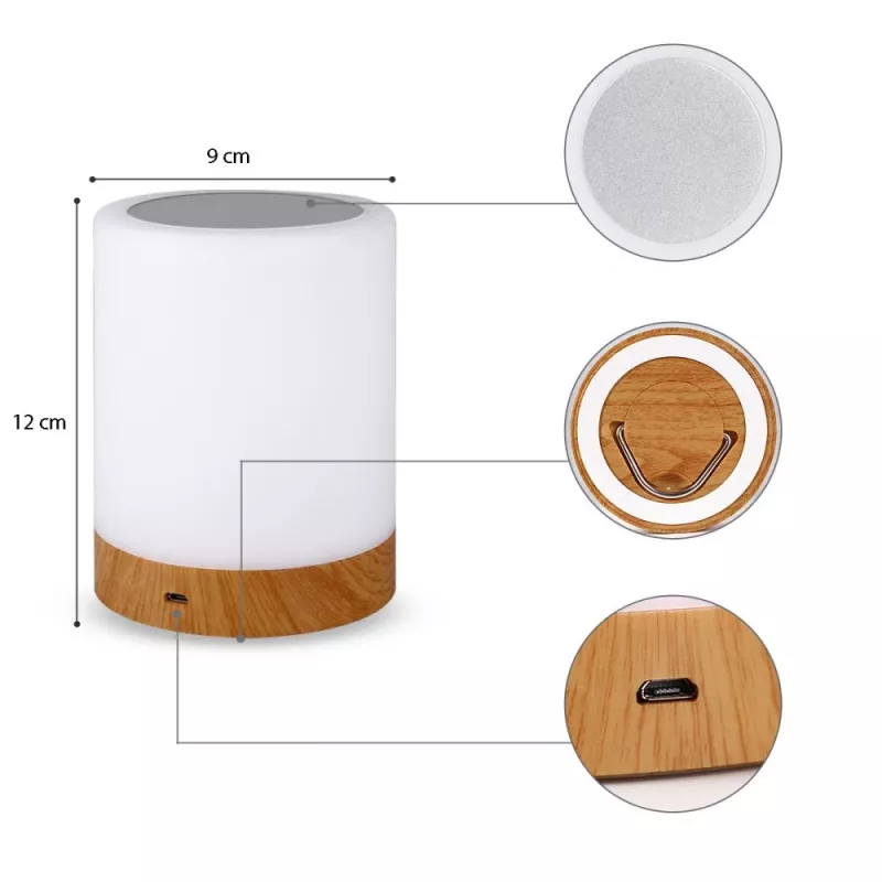 Lampa stołowa Techly I-LED TOUCH 1.6 W biała LED sterowanie dotykowe