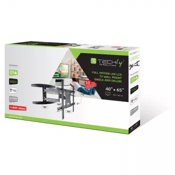 Techly 40-65 Ultra cienki Full Motion LCD uchwyt do montażu na ścianie do telewizora, czarny ICA-PLB 171L