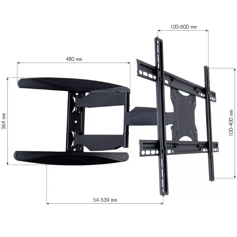 Techly 40-65 Ultra cienki Full Motion LCD uchwyt do montażu na ścianie do telewizora, czarny ICA-PLB 171L