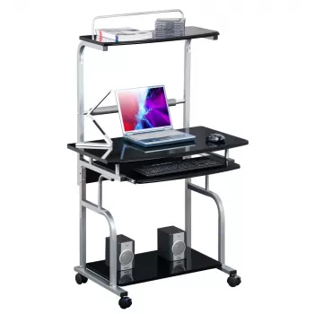 Techly Compact Multi-Function Computer Desk, Glossy Czarny ICA-TB 7800BK