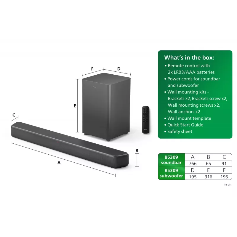 Soundbar Philips TAB5309/10 120 W