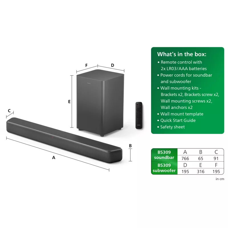 Soundbar Philips TAB5309/10 120 W