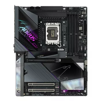 Płyta główna GIGABYTE Z890 AORUS MASTER – obsługuje procesory Intel Core Ultra (seria 2), 18+1+2-fazowy VRM, DDR5 do 9500 MHz (OC), 2xPCIe 5.0 + 3xPCIe 4.0, Wi-Fi 7, LAN 10GbE, Thunderbolt 4