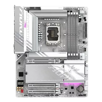 GIGABYTE Z890 AORUS ELITE WIFI7 ICE płyta główna - Obsługuje procesory Intel Core Ultra (Series 2), 16+1+2 fazy VRM, do 8800MHz DDR5 (OC), 1xPCIe 5.0 + 3xPCIe 4.0, Wi-Fi 7, LAN 2.5GbE, Thunderbolt 4