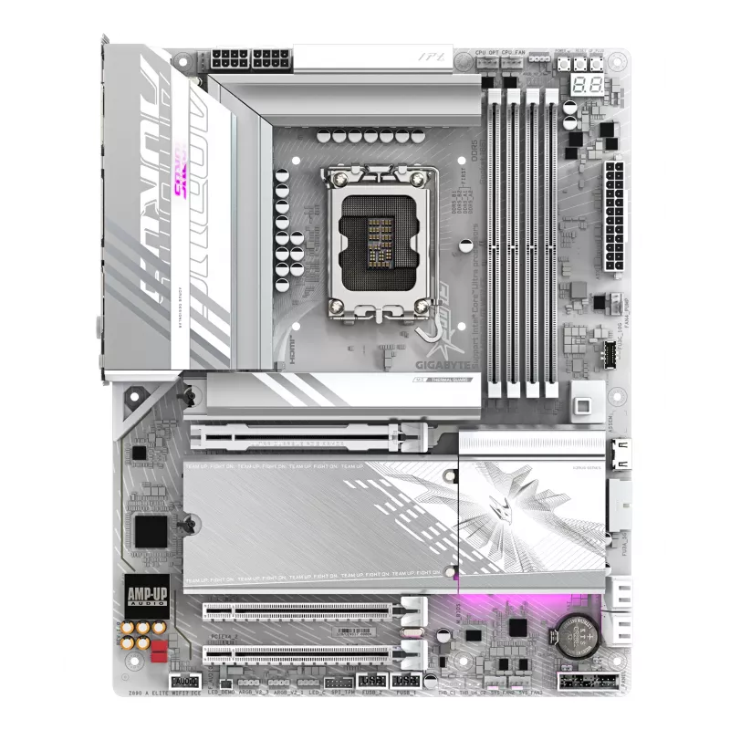 GIGABYTE Z890 AORUS ELITE WIFI7 ICE płyta główna - Obsługuje procesory Intel Core Ultra (Series 2), 16+1+2 fazy VRM, do 8800MHz DDR5 (OC), 1xPCIe 5.0 + 3xPCIe 4.0, Wi-Fi 7, LAN 2.5GbE, Thunderbolt 4