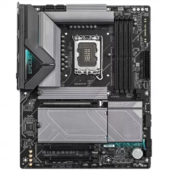 Płyta główna GIGABYTE Z890 EAGLE - obsługuje procesory Intel Core Ultra (seria 2), 14+1+2 faz VRM, do 8800 MHz DDR5 (OC), 1xPCIe 5.0 M.2 + 3xPCIe 4.0 M.2, 2,5GbE LAN, USB4