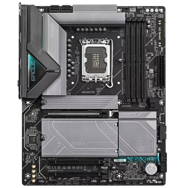Płyta główna GIGABYTE Z890 EAGLE - obsługuje procesory Intel Core Ultra (seria 2), 14+1+2 faz VRM, do 8800 MHz DDR5 (OC), 1xPCIe 5.0 M.2 + 3xPCIe 4.0 M.2, 2,5GbE LAN, USB4
