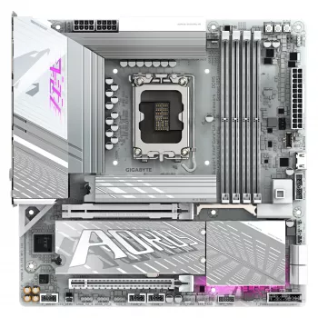 Płyta główna GIGABYTE Z890M AORUS ELITE WIFI7 ICE - obsługa procesorów Intel Core Ultra (Seria 2), 12+1+2 faz VRM, do 8800 MHz DDR5 (OC), 1xPCIe 5.0 + 2xPCIe 4.0, Wi-Fi 7, LAN 2,5 GbE, USB 4