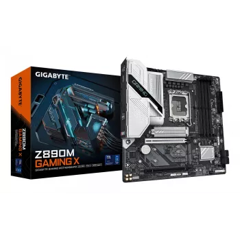 Płyta główna GIGABYTE Z890M GAMING X — obsługa procesorów Intel Core Ultra (Series 2), 8+1+2 faz VRM, do 8800 MHz DDR5 (OC), 1xPCIe 5.0 + 2xPCIe 4.0, LAN 2,5GbE, USB 3.2 Gen 1