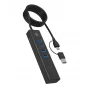 ICY BOX IB-HUB1737-C3 USB 3.2 Gen 1 (3.1 Gen 1) Type-C 5000 Mbit/s Czarny