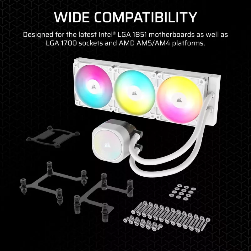 CORSAIR Nautilus 240 Rs ArGB Chłodzenie procesora typu All-in-one cieczowe Biały