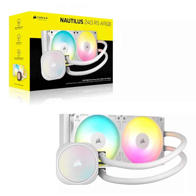 CORSAIR Nautilus 240 Rs ArGB Chłodzenie procesora typu All-in-one cieczowe Biały