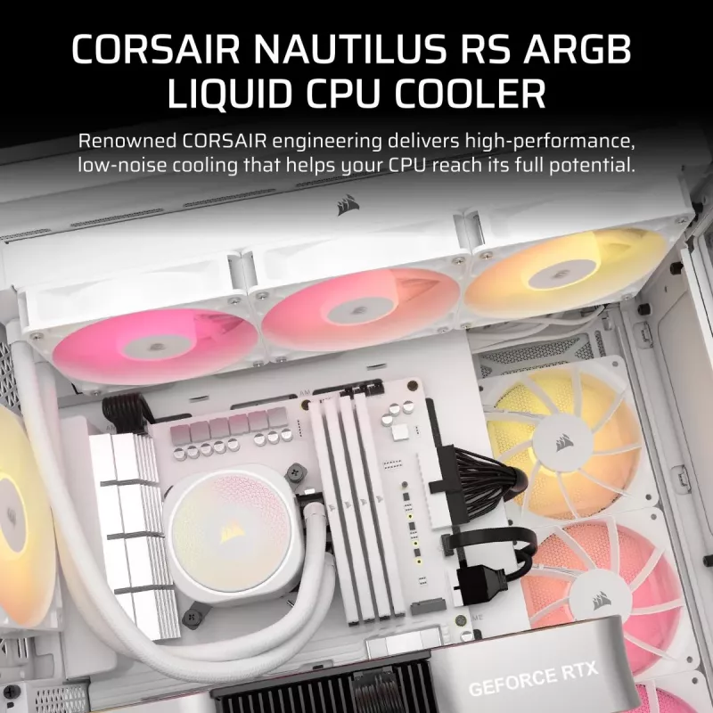 CORSAIR Nautilus 240 Rs ArGB Chłodzenie procesora typu All-in-one cieczowe Biały