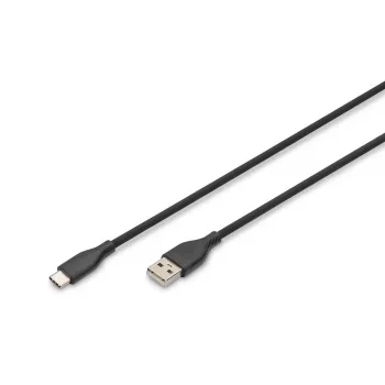DIGITUS USB-C Silicone charging kabel USB-A - USB-C USB 2.0 60W - 50cm Czarny