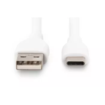 Kabel ładujący DIGITUS USB-C silikonowy USB-A – USB-C USB 2.0 60W – 50 cm biały