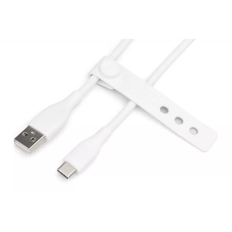 Kabel ładujący DIGITUS USB-C silikonowy USB-A – USB-C USB 2.0 60W – 50 cm biały