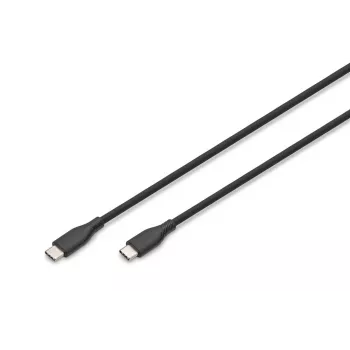 DIGITUS Silikonowy kabel ładujący USB-C - USB-C USB 2.0 60W - 50cm czarny
