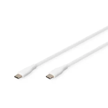 Kabel ładujący DIGITUS USB-C z silikonu USB-C - USB-C USB 2.0 60W - 1m Biały