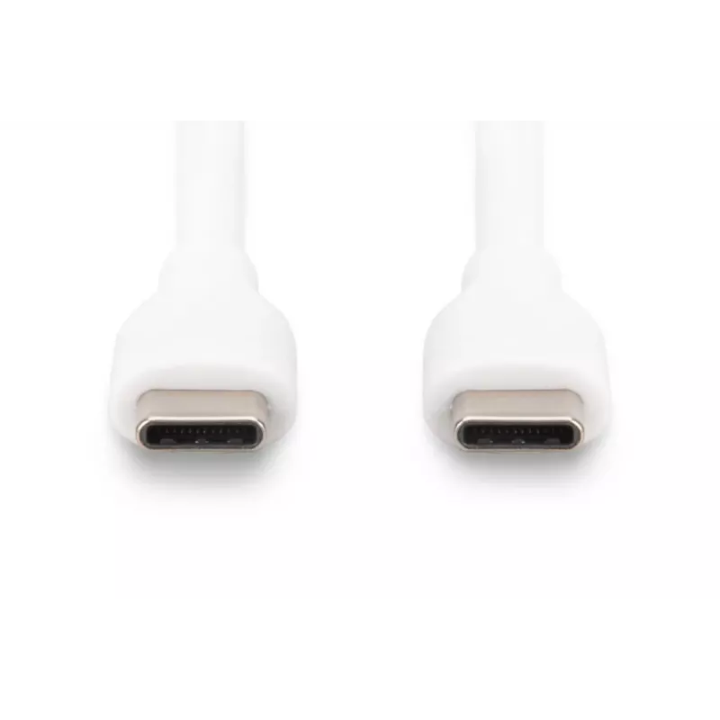 Kabel ładujący DIGITUS USB-C z silikonu USB-C - USB-C USB 2.0 60W - 1m Biały