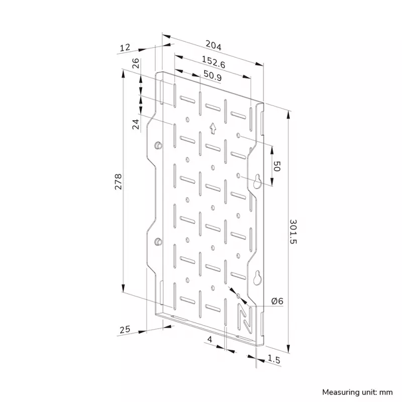 Neomounts AWL05-750BL AV hardware rack - uniwersalny, stojak AV, ścienny, 10 kg, czarny, stal, 204 mm
