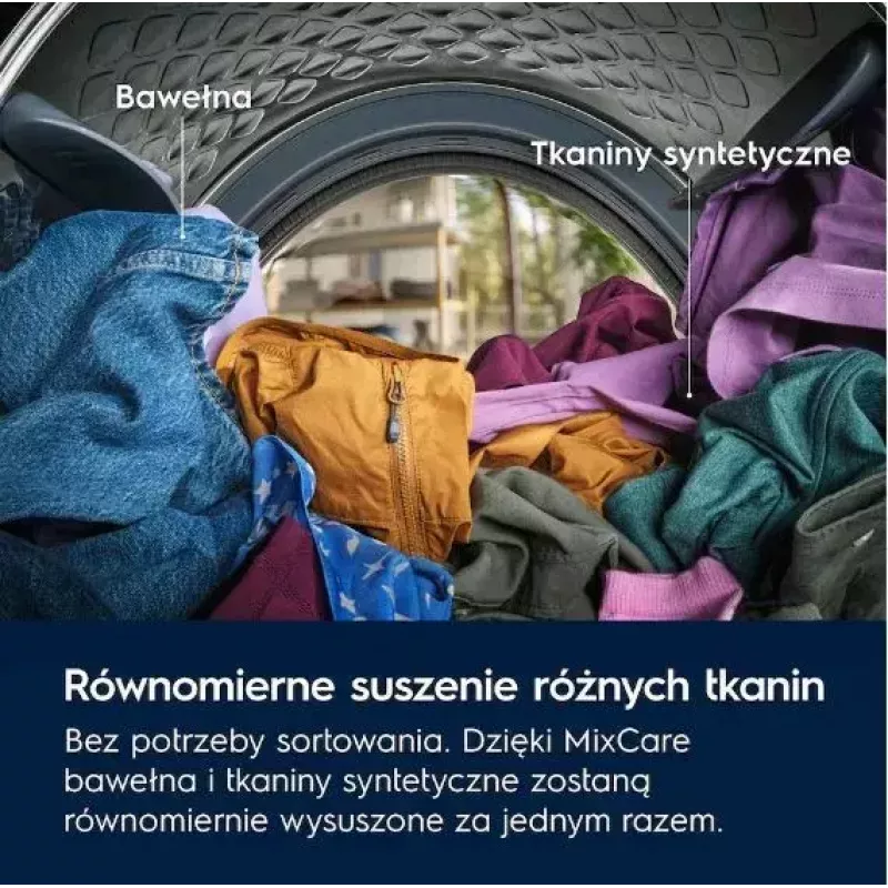 Suszarka bębnowa Electrolux EW7DX385AP, pompa ciepła, 8 kg, A+++, biała, silnik inwerterowy, LED