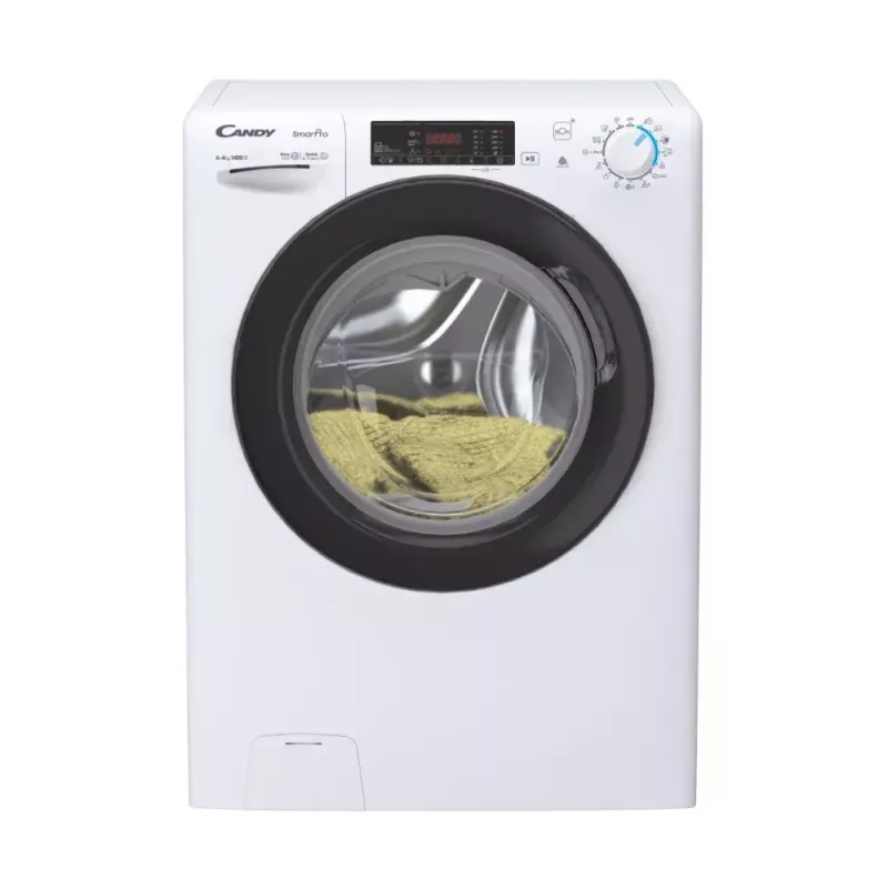 Pralko-suszarka Candy Smart Pro CSHW4645TWB3/1-S, wolnostojąca, ładowana od przodu, 4 kg, 1400 obr./min, klasa wirowania B, biała