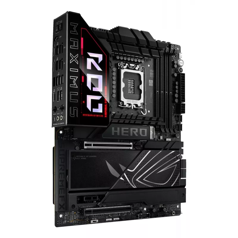 Płyta główna ASUS ROG MAXIMUS Z890 HERO — Intel Z890, LGA 1851, ATX, DDR5, 4 DIMM, 6x M.2, Wi‑Fi 7, LAN 2,5 Gb