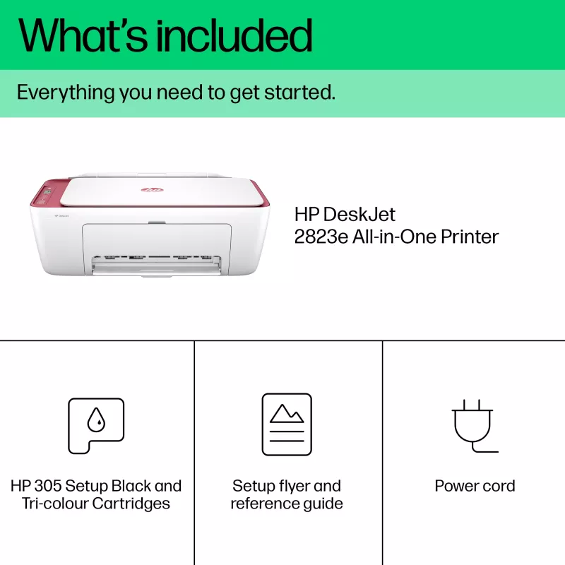 HP DeskJet 2823e Bezprzewodowa kolorowa drukarka wielofunkcyjna, kopiarka, skaner