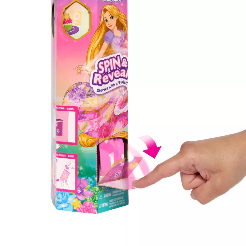 Disney Princess Spin & Reveal Lalka modowa Roszpunka i akcesoria z 11 niespodziankami