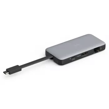 DIGITUS USB-C Travel Docking Station, 7-Port - HDMI / 2x USB-A 3.2 Gen 1 / GbE / SD / MicroSD - 100W USB-C Power Delivery