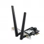 Wewnętrzny adapter WLAN Bluetooth ASUS PCE-BE6500 — PCIe, trójzakresowy Wi‑Fi 6E/7 (2,4/5/6 GHz), Bluetooth 5.4, 2882 Mbps, antena zewnętrzna, czarny