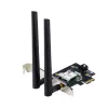 Wewnętrzny adapter WLAN Bluetooth ASUS PCE-BE6500 — PCIe, trójzakresowy Wi‑Fi 6E/7 (2,4/5/6 GHz), Bluetooth 5.4, 2882 Mbps, antena zewnętrzna, czarny