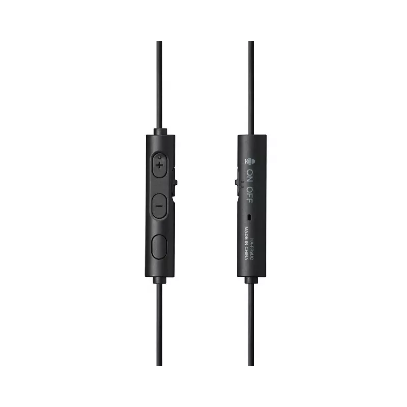 Słuchawki douszne przewodowe JVC HA-FR9UC z USB-C, przetworniki 9,2 mm, 5–22000 Hz, mikrofon i panel sterowania na przewodzie, kabel 1,2 m, kolor czarny