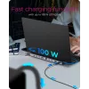 ICY BOX 11-in-1 via USB Type-C, Przewodowy, USB 3.2 Gen 1 (3.1 Gen 1) Type-C, 100 W, 3.5 mm, 10,100,1000 Mbit/s, Antracyt, Czarny