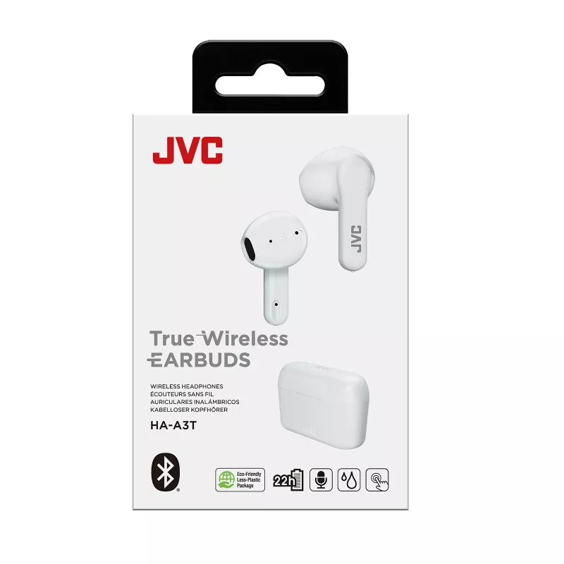 JVC TWS Stix biały, True Wireless Stereo (TWS), Połączenia/Muzyka, 20 - 20000 Hz, 8.2 g, Zestaw słuchawkowy, Biały