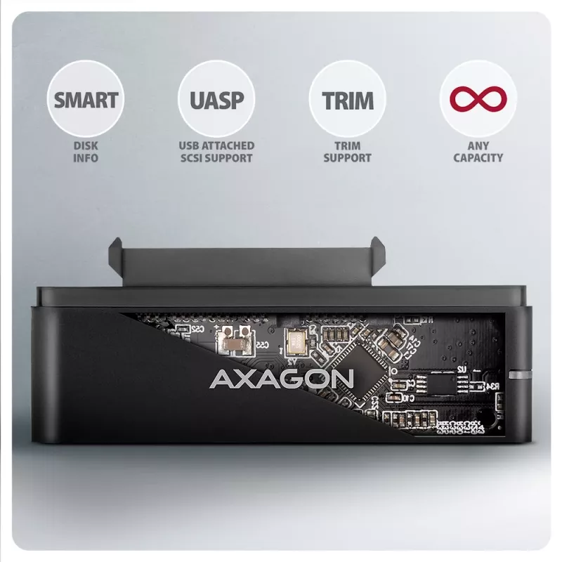 Axagon ADSA-FPX USB-C 10Gbps FAST PORT X adapter dla dysków SSD/HDD 2,5 inch/3,5 inch