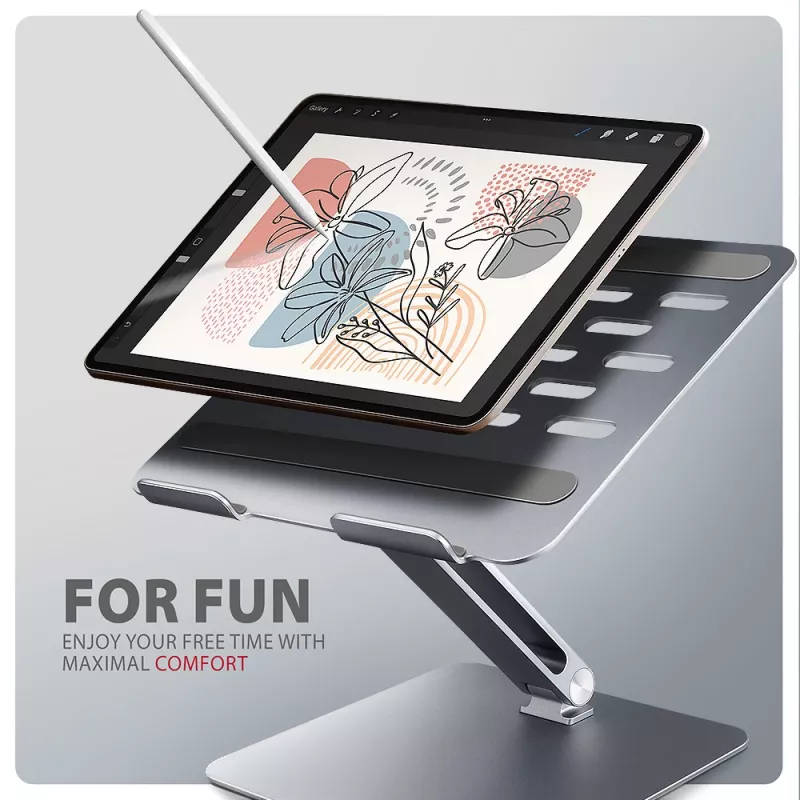 Podstawa Axagon STND-LQ do notebooków i tabletów 10 cali–17,3 cali. Regulowana wysokość i kąt
